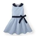 thumbnail image 1 of Hope & Henry Girls' Blue Peter Pan Collar Seersucker Dress, 1 of 4