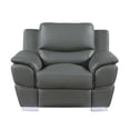 thumbnail image 2 of Titan Furnishings 37" Modern Leather Upholstered Chair in Gray, 2 of 18