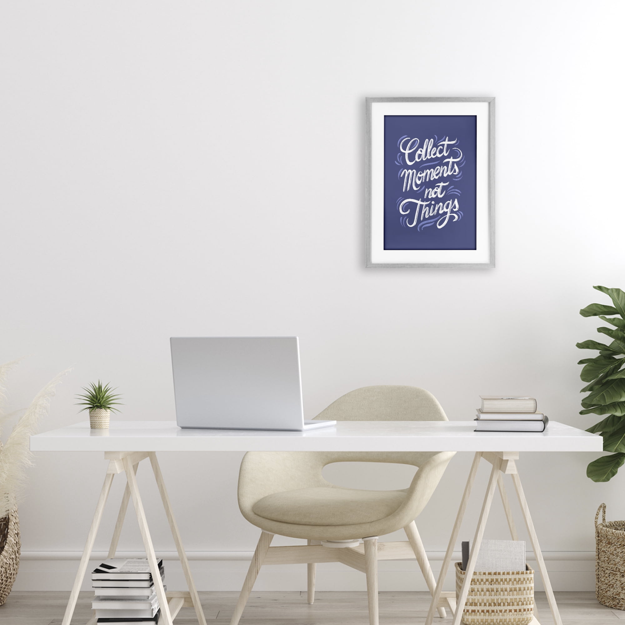 Stupell Industries Collect Moments Not Things Gray Framed Print Under Glass, design by Martina Pavlova