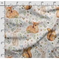 thumbnail image 2 of Soimoi Animals Print,Cotton Poplin, Sewing Fabric Sold by The Yard 42 Inch Wide,Sewing Craft Quilting/Quilt Making Fabric, White & Orange, 2 of 5