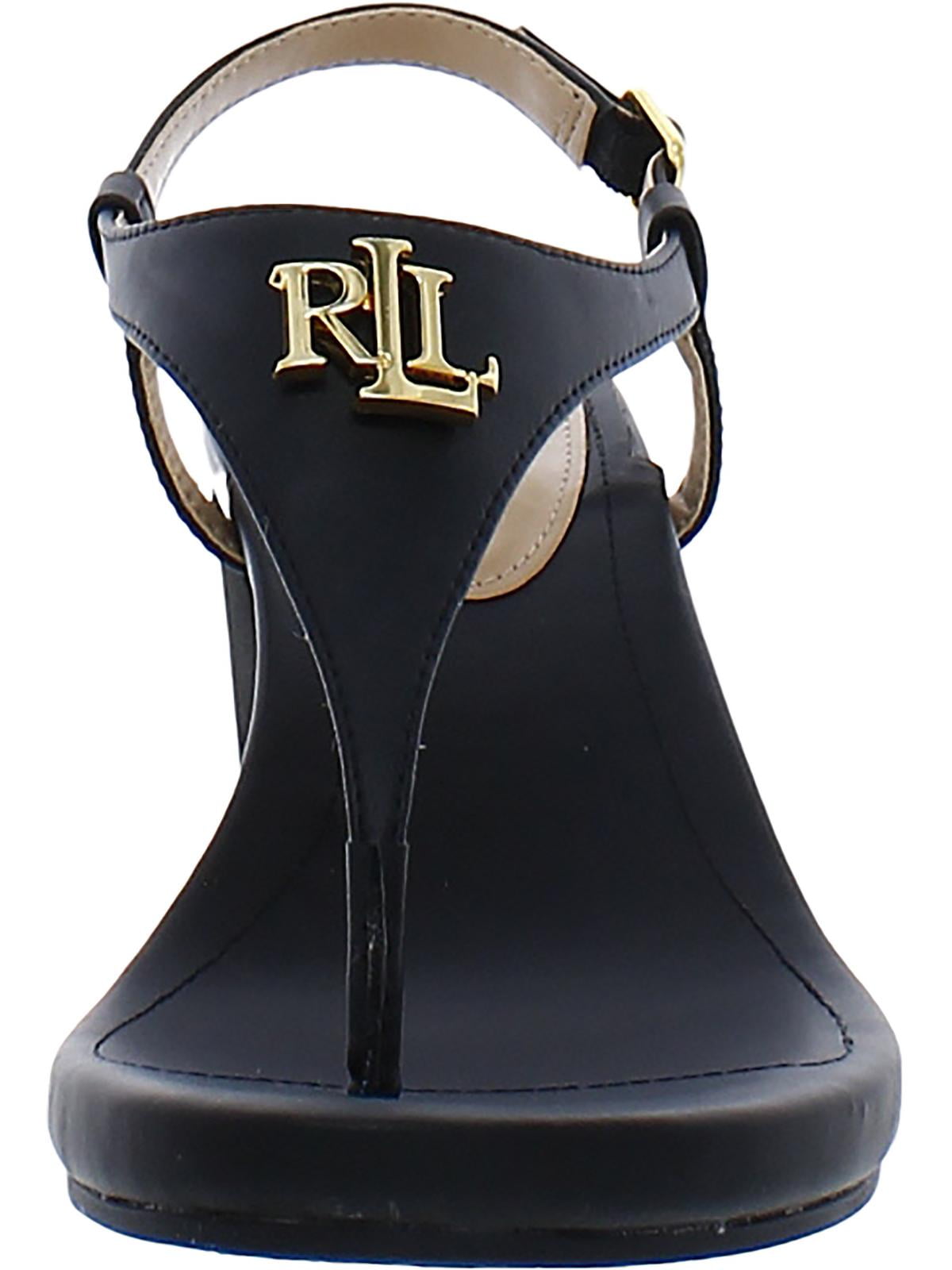 Lauren Ralph Lauren Womens Jeannie Faux Leather Logo Wedge