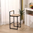 thumbnail image 5 of New Set of 2 Bar Stools with Back Paper Rope Woven Counter Height Dining Chairs for Kitchen, Home (Paper Rope with Back), 5 of 7