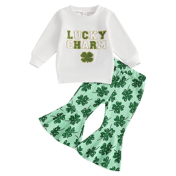 Staki Infant Baby Girl Knit Pullover Long Sleeve Sweater Outfits Fall Winter Clothes Clothing Set Girls St Patricks Day Outfit 6-12M,18-24M,3T,4T,5T(White,4-5 Years)