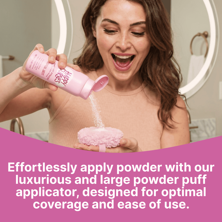 Happy Curves Dusting Powder Body Applicator Puff With Satin Strap