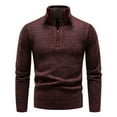 thumbnail image 4 of RMGVDSD Mens Quarter Zip Pullover Sweaters Winter Sweater Coat High Neck Lined Thick Knit Long Sleeve Shirt Thermal Pullover For Cold Weather Knit Polo Sweaters, 4 of 6