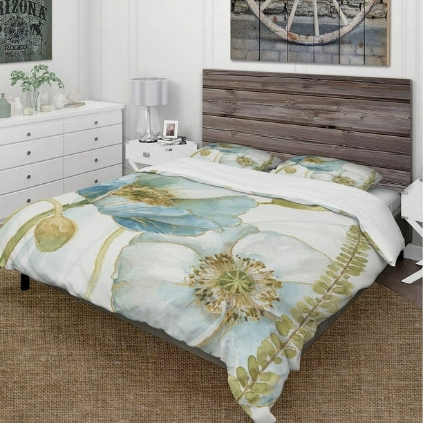 Designart 'My Greenhouse Cottage Flowers III' Juego de cama de cabaña - Funda nórdica