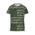 thumbnail image 4 of Wukai Jungle Green Camo USA Flag Youth Unisex Short Sleeve T-Shirt for Boys, Girls, Teens, and Kids-X-Small, 4 of 7