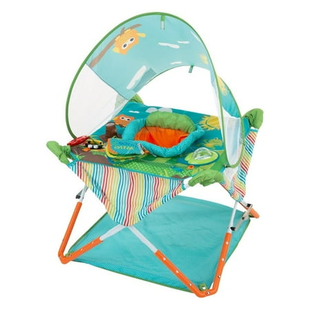 Pop 'N Jump SE Portable Baby Activity Center, Indoor Outdoor Use, Lightweight, Carrying Bag, Canopy, 6-12 Months (Sweets)