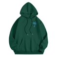 thumbnail image 4 of felwors Oversized Puff Graphic Hoodies for Teens & Young Adults - Trendy Cute Preppy Y2K Long Sleeve Sweatshirts with Pockets(Dark Green, XXL), 4 of 7