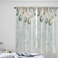 thumbnail image 4 of Vintage Blue Christmas Kitchen Curtains 84 Inch Length, Farmhouse Curtains & Drapes, Xmas Balls Snowflake Rod Pocket Window Curtains for Living Room/Bedroom/Bathroom, 52" x 84", 2 Panels, 4 of 5