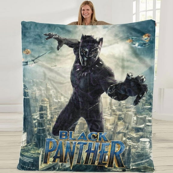 Black Panther Birthday Gift for Girl Boy Women Flannel Music Fan Lover 50X60 in