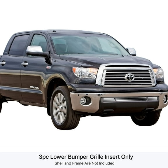 2010-2013 Toyota Tundra 304 Stainless Steel Polished Finish 8X6 Horizontal Billet Stainless Steel Billet Grille