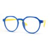 Kid Girls Flexible Rubber Geometric Keyhole Blue Light Filter Computer Glasses Blue Yellow