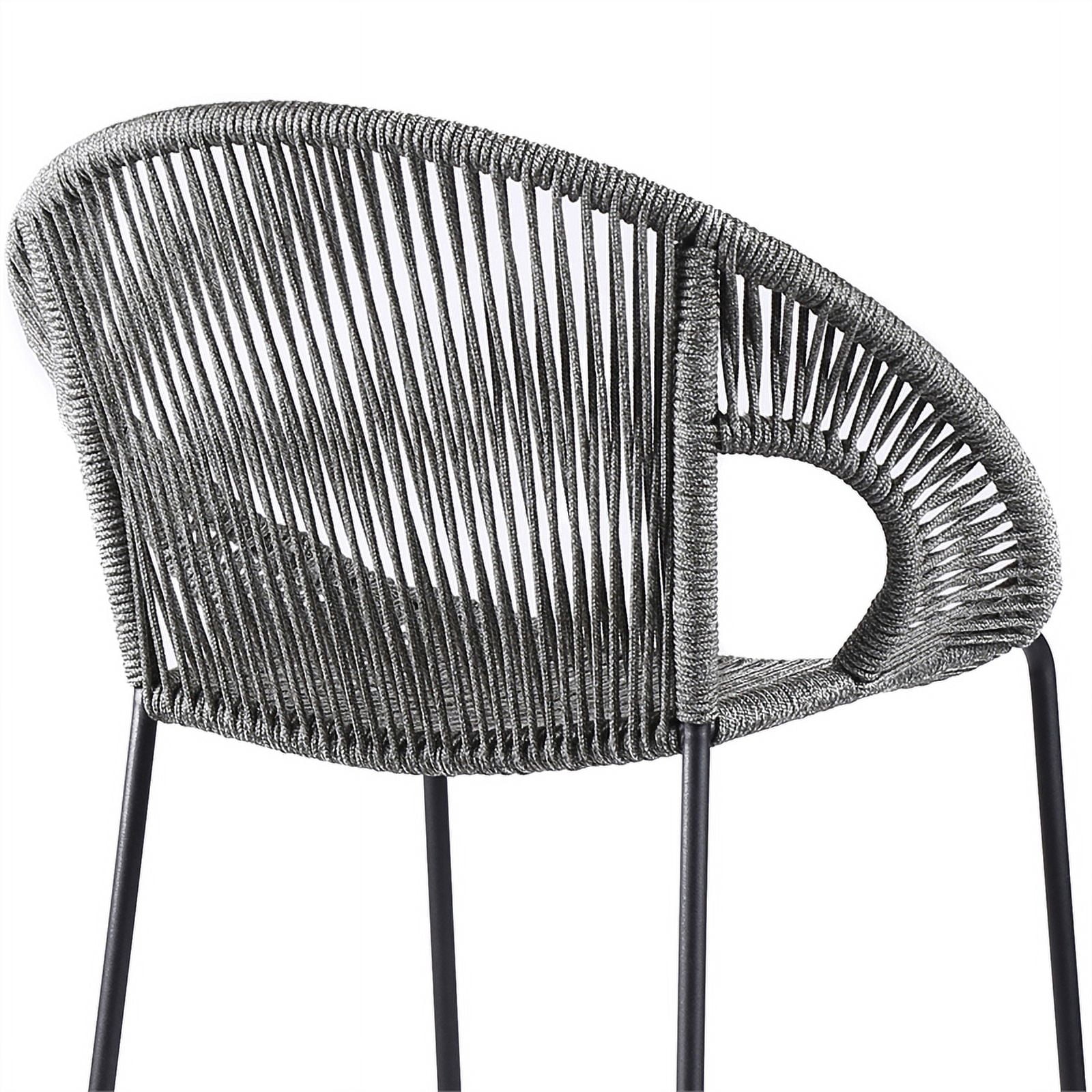 Acapulco 30" Indoor Outdoor Steel Bar Stool with Gray Rope