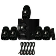 Blue Octave B54 Home Theater 5.1 Bluetooth Speaker System with USB / SD and 5 Extension Cables