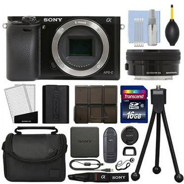 Sony Alpha a6000 Mirrorless Digital Camera with 16-50mm Lens Black   16GB Kit