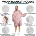thumbnail image 5 of Wearable Oversized Blanket,Pink Cow Heart Pattern Wearable Blanket Hoodie for Adults,Cozy Hooded Blankets with Super Pockets,Super Warm Fuzzy Pullover for Women & Men, 5 of 6