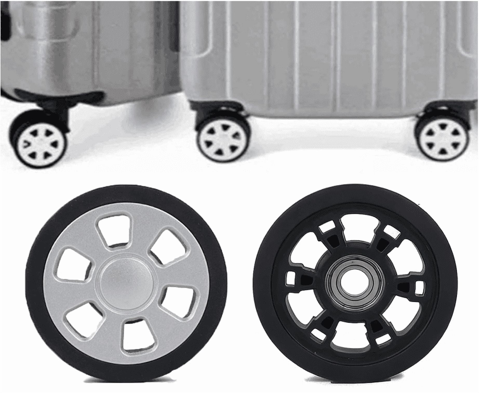 Luggage Wheels Replacement Kit 55mm x 12mm Black Rubber Wheel with Screws Axles Bearings Wear Resistant Mute Suitcase Wheels for Replacement Luggage Suitcase Caster Sliver 4pcs