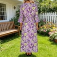 thumbnail image 4 of Mujeres Cuello Redondo Vestido Impreso Casual de Manga Corta Ligero Tejido Fluido para el Uso Diario de Primavera Verano, 4 of 7