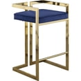 thumbnail image 2 of Home Square 2 Piece 27" Velvet Counter Stool Set with Gold Metal Base in Navy, 2 of 4