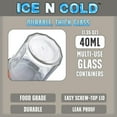 thumbnail image 5 of ICE N COLD 1.35 oz / 40ml Multi-Use Glass Jars with Leakproof Clear Lid, Reusable & Eco-Friendly – Ideal for Jams, Sauces, Spices; Lead -Free and BPA-Free Glass Bottle (72), 5 of 8