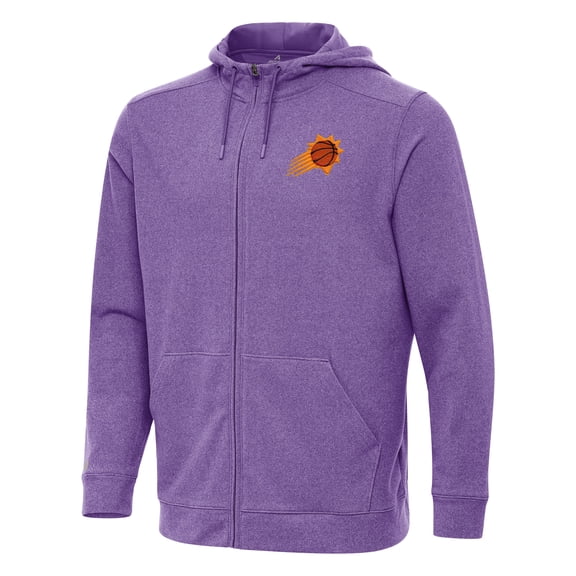 Men's Antigua Heather Purple Phoenix Suns Effortless Full-Zip Hoodie Jacket