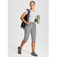 thumbnail image 6 of BALEAF Women's 15" Long Shorts Below The Knee Capri Hiking Cargo Shorts Lightweight Quick Dry Elastic Waist for Casual Frost Gray S, 6 of 7
