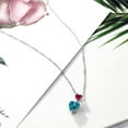 thumbnail image 5 of Gem Stone King 2.75 Cttw London Blue Topaz and Red Created Ruby Heart Shape Pendant Necklace for Women | 925 Sterling Silver | Heart 8MM and 5MM | With 18 inch Silver Chain, 5 of 5