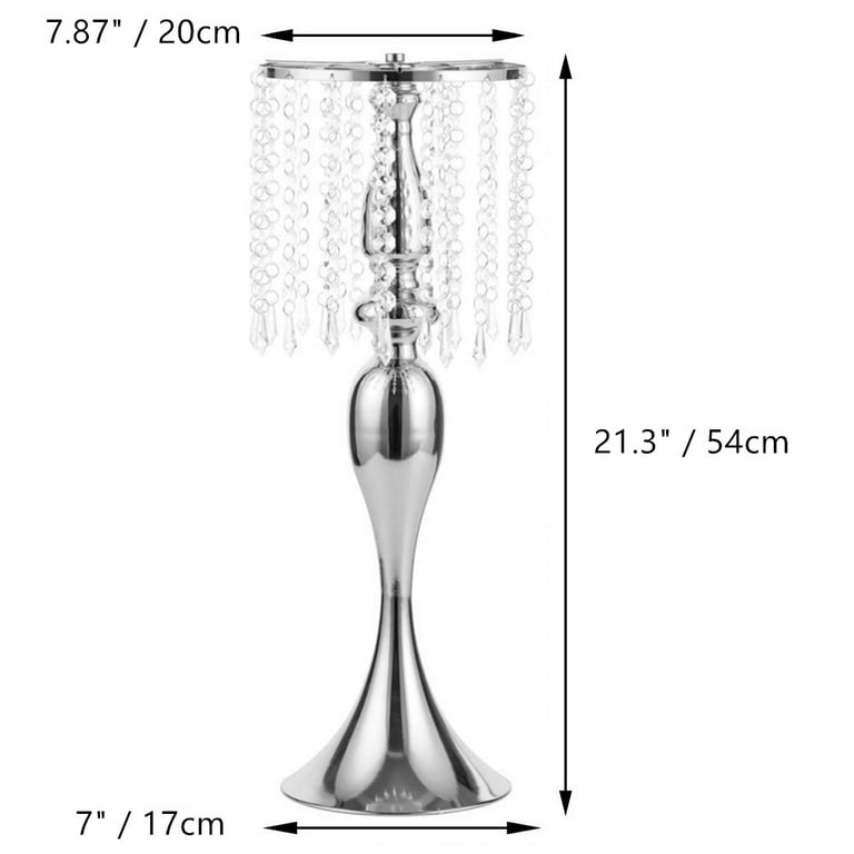  6 Pcs 21.3 inches Tall Crystal Flower Stand Wedding Road Lead  Tall Flower Holders Centerpiece Crystal Flower Chandelier Metal Flower Vase  for Reception Tables Wedding Supplies : Home & Kitchen