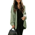 thumbnail image 3 of Women Oversized Open Front Knit Cardigan Sweater Kimono Chunky Coat, 3 of 5