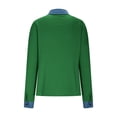 thumbnail image 5 of Women's Casual Long Sleeve Lapel Button Denim Accent Pullover Sweatshirt Top, 5 of 6