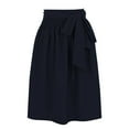 thumbnail image 3 of Fgnfyis Women's Adjustable Apron Style Half Wrap Party Skirt with Bow Tie Waistband Festive Celebration Outfit Navy L, 3 of 7