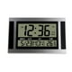 thumbnail image 1 of Riwesomey Reloj de pared digital LCD Gran tiempo Temperatura Calendario Alarma Grano de madera Escritorio Campana Termómetro Dormitorio de Artesanía Negro plata, 1 of 6