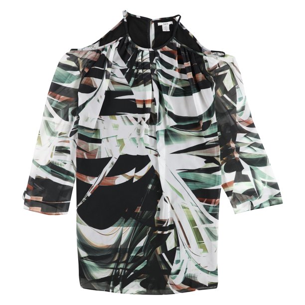 bar III Vestido tipo túnica con hombros descubiertos para mujer, negro, extra pequeño