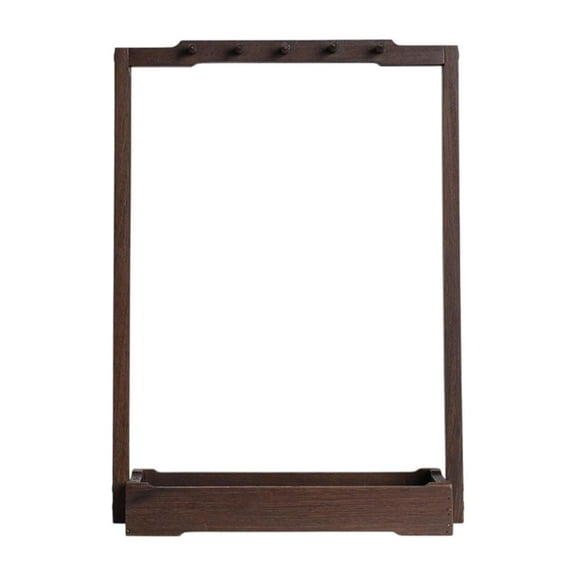 Dualoai Wind Chime Stand, Chinese Writing Brush Pen Hanger Support, Chinese Calligraphy Pen Holder Stand for Hanging Jewelry Tabletop Walnut color