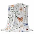 thumbnail image 6 of Pastoral Butterfly Flowers Blanket Soft Cozy Warm Throw Blanket for Couch, Plush Fuzzy Flannel Fleece Blankets for Sofa, Spring Summer Botanical Bed Blankets Lightweight Gifts for Women, 50"x60", 6 of 9