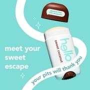 Hello Sweet Coconut Aluminum Free Deodorant, Shea Butter, Vegan, 2.6 oz Stick Deodorant