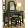 Vanity Table with Bench in Black