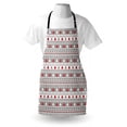 thumbnail image 3 of Christmas Apron Xmas Border Deers Trees and Merry Christmas Lettering Bows Bells Image, Unisex Kitchen Bib Apron with Adjustable Neck for Cooking Baking Gardening, Grey White and Red, by Ambesonne, 3 of 3