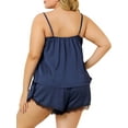 thumbnail image 4 of Agnes Orinda Women's Plus Lace Panel Sleeveless Cami Elastic Waist Shorts Pajama Sets, 4 of 8