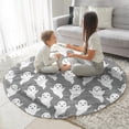 thumbnail image 3 of Gray Halloween White Ghosts Round Blanket,Comfortable Soft Flannel Throw Blanket,All Season,Warm Lightweight Blankets for Sofa Bed Couch Living Room Chair 60"x60", 3 of 5