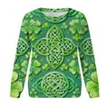 thumbnail image 4 of Levmjia Womens Sweatshirts Fashion Loose Round Neck Solid Color Long Sleeve St. Patrick's Day Printed Casual Shirt Holiday Breathable Comfortable Work Home Wear, 4 of 7