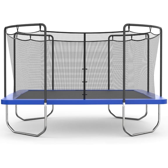 Skywalker Trampolines 15' x 15' Square Trampoline with Safety Enclosure Net - Blue Heavy-Duty Outdoor Trampoline for Kids & Adults, Rust-Resistant Steel Frame