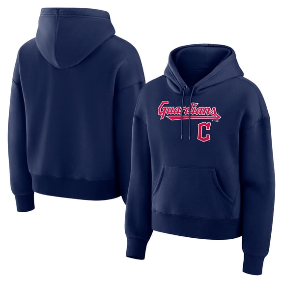 Women's Fanatics Navy Cleveland Guardians Lockup Legacy Fleece Hoodie