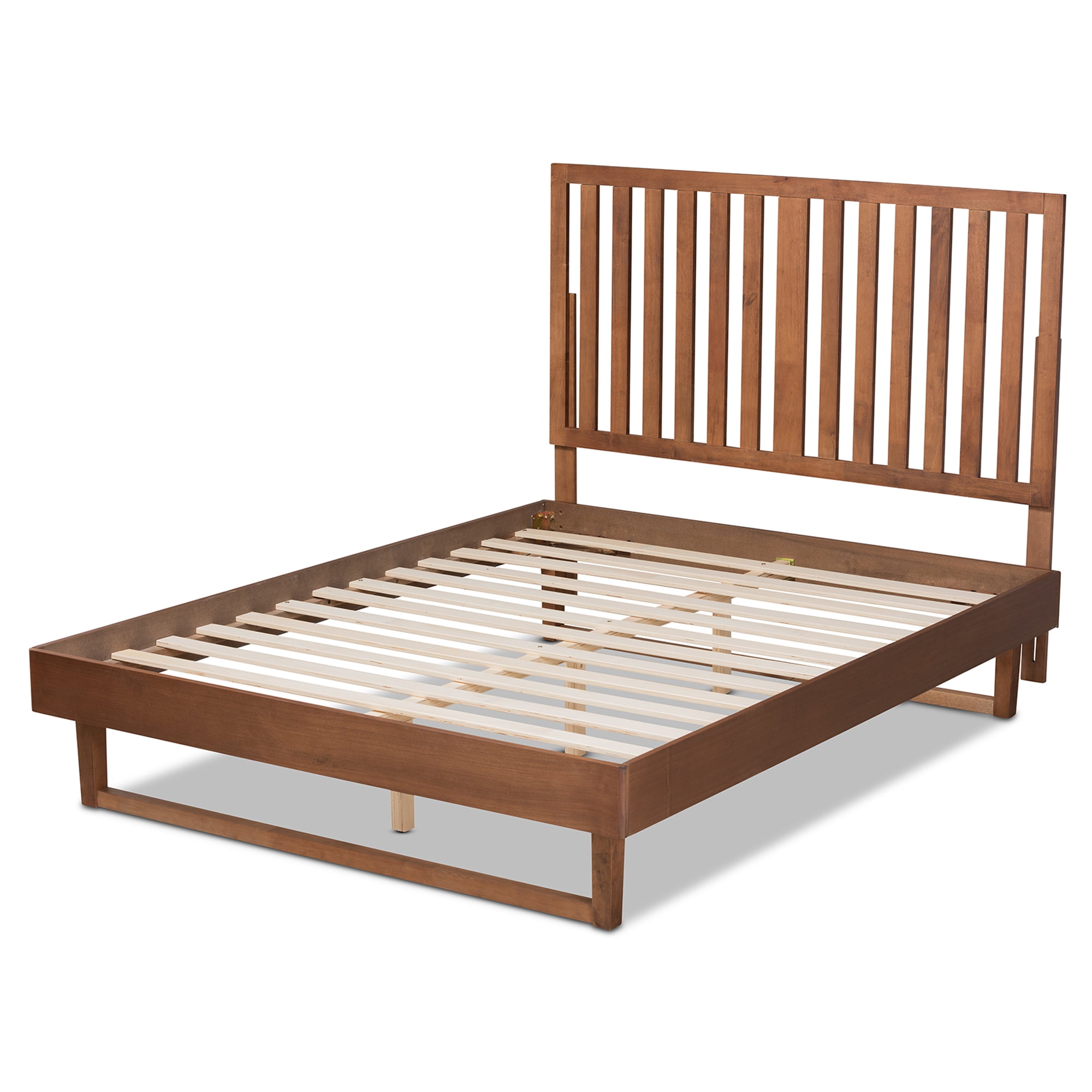 Baxton Studio Marin Contemporary/Modern Engineered Wood Platform Bed, King, Walnut Brown