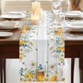 thumbnail image 3 of Table Runners 120 Inches Long Dress Scarves, Daisy Spring Floral Farmhouse Coffee/Dining/Kitchen Table Runner for Living Room, Farmhouse Botanical Green Leaves Wooden 13x120 Inch, 3 of 9