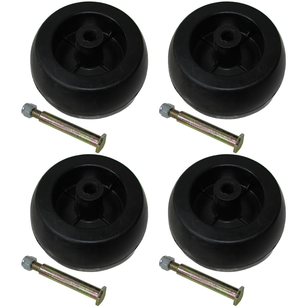 4 Pack Riding Lawn Mower Deck Wheels & Bolts for Craftsman 193406