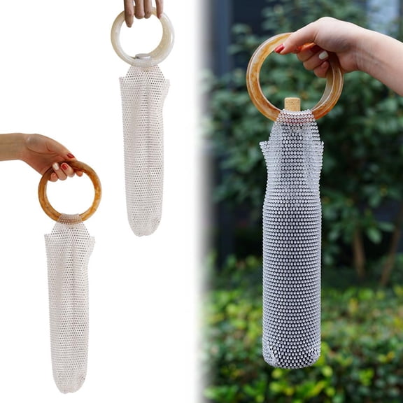 Clerance! Diamond Rhinestones Wine Bag Elastic Net Sturdy Handle Wedding Sparkl Lot