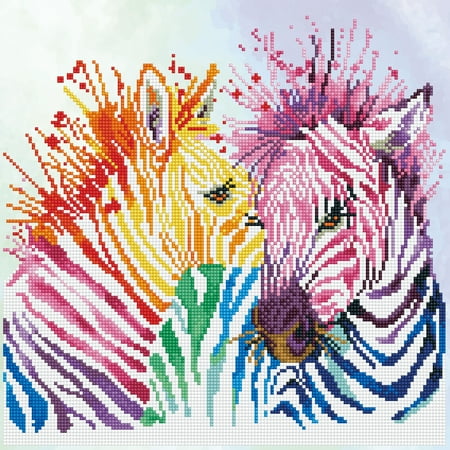 UPC: 4897073244747 | DIAMOND DOTZ® Rainbow Zebras Diamond Painting Kit