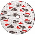 thumbnail image 1 of FMSHPON Pug DogPaw Prints Xmas Christmas Tree Skirt Stand Mat for Holiday Party Decoration Indoor Outdoor 36 inches, 1 of 3